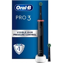 Oral-B Pro3 3000 Elektryczna Szczoteczka do Zębów Cross Action, Edycja Czarna