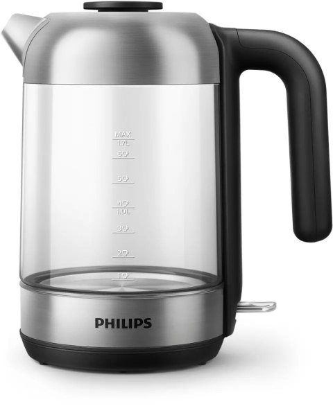 Philips | Kettle | HD9339/80 | Electric | 2200 W | 1.7 L | Stainless steel/Glass | 360° rotational base | Black/Silver