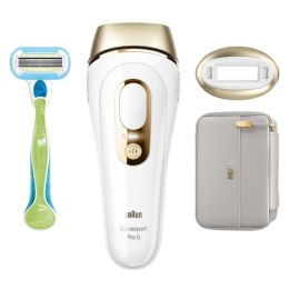 Braun | Epilator | PL5054 Silk-expert Pro 5 IPL | Bulb lifetime (flashes) 400.000 | Number of power levels 10 | White/Gold