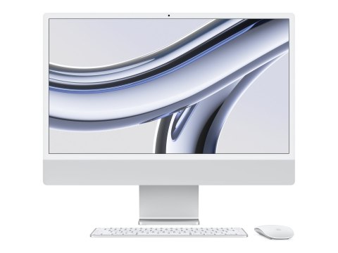 Apple iMac 24" 4.5K Retina, procesor Apple M3 8C, procesor graficzny 10C/8GB/256GB SSD/Srebrny/SWE | Apple