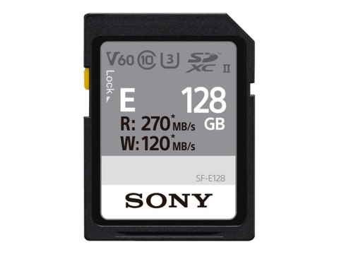 Sony | Karta pamięci UHS-II SDXC | SF-E | 128 GB | SDXC | Pamięć flash klasy 10, U3, V60