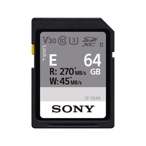 Sony | Karta pamięci UHS-II | SF-E SDXC Class10 | 64 GB | Karta pamięci SDXC | Pamięć flash klasy U3, V30