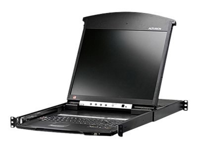 Aten KL1508AIM-AXA-AG 1-Local/Remote Share Access 8-Port Cat 5 Dual Rail 17" LCD KVM over IP Switch with Daisy-Chain Port | Aten