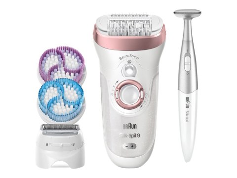 Braun Epilator | SES9-980 Silk-épil 9 SkinSpa | Operating time (max) 40 min | Number of power levels 2 | Wet & Dry | White/Pink