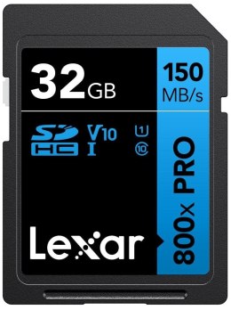 Lexar | Karta pamięci | Professional 800x PRO | 32 GB | SDXC | Pamięć flash klasy UHS-I