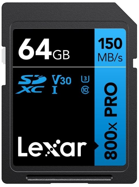 Lexar | Karta pamięci | Professional 800x PRO | 64 GB | SDXC | Pamięć flash klasy UHS-I