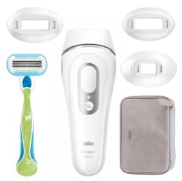 Braun | Epilator | PL3233 Silk-expert Pro 3 IPL | Bulb lifetime (flashes) 300.000 | Number of power levels 3 | White/Silver