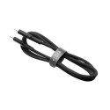 Fixed | Płynny kabel silikonowy USB-C/USB-C, 1.2m, 60W | FIXDLS-CC12-BK