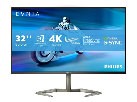 Philips | Gaming Monitor | 32M1N5800A/00 | 31.5 " | IPS | UHD | 16:9 | 144 Hz | 1 ms | 3840 x 2160 | 500 cd/m² | Porty HDMI w li