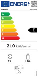 Refrigerator | RK58EPS4 | Energy efficiency class E | Free standing | Combi | Height 180 cm | Fridge net capacity 198 L | Freeze