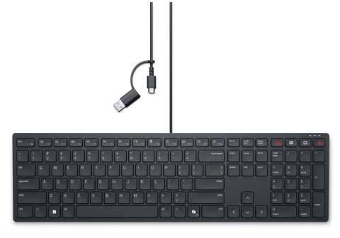 Dell | Collaboration Keyboard | KB525C | Keyboard | Wired | Ukrainian (QWERTY) | Black | USB-C