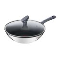 Tefal G7309955 Daily Cook Wok pan with lid, 28 cm, Grey