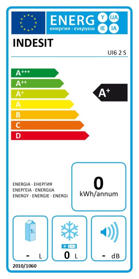 Zamrażarka Indesit UI6 2 S, E, wolnostojąca, wysokość 1,67 m, pojemność zamrażarki 245 l, srebrny | INDESIT