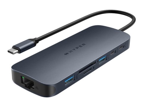 Uniwersalny hub USB-C HyperDrive EcoSmart Gen.2 z 10 funkcjami, zasilaniem przez PD3.1 o mocy 140 W, z przepustowością Ethernet 