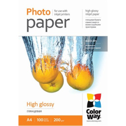 ColorWay High Glossy Photo Paper, 100 sheets, A4, 200 g/m?