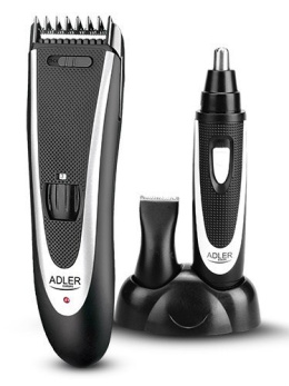 Adler AD 2822 Maszynka do strzyżenia włosów + trymer, 18 długości strzyżenia włosów, funkcja przerzedzania, ostrza ze stali nier