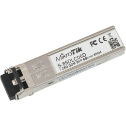 MikroTik S-85DLC05D SFP, Multi-Mode Fiber, Dual LC, 10/100/1000 Mbit/s, Długość fali 850 nm, Maksymalna odległość transferu 550 