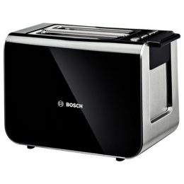 Toaster Bosch TAT8613 Black, Stainless steel, 860 W, Number of slots 2, Number of power levels 5, Bun warmer included