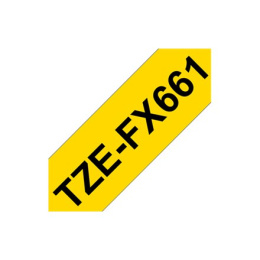 Brother TZe-FX661 Elastyczna taśma laminowana ID czarno na żółtym, TZe, 8 m, 3,6 cm