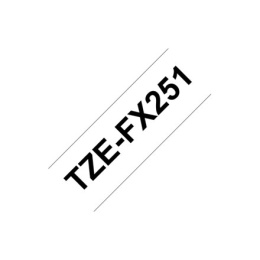 Brother TZe-FX251 Flexible ID Laminated Tape Black on White, TZe, 8 m, 2.4 cm