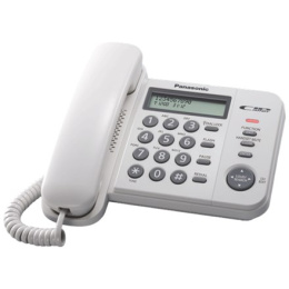 Panasonic Corded KX-TS560FXW 588 g, biały, Caller ID, pojemność książki telefonicznej 50 wpisów, wbudowany wyświetlacz, 198 x 19