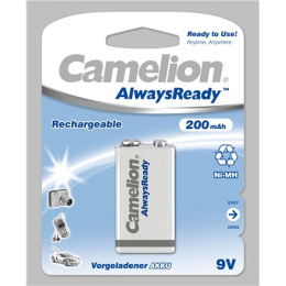 Camelion 9V/6HR61, 200 mAh, AlwaysReady Rechargeable Batteries Ni-MH, 1 pc(s)