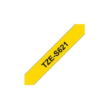 Brother | S621 | Laminated tape | Thermal | Black on yellow | Roll (0.9 cm x 8 m)