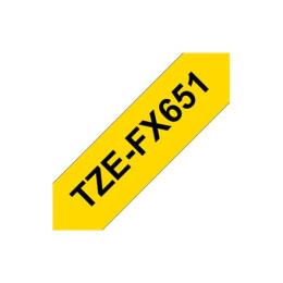 Brother TZe-FX651 Elastyczna taśma laminowana ID czarno na żółtym, TZe, 8 m, 2,4 cm
