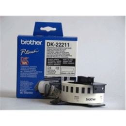 Brother DK-22211 Etykieta papierowa o ciągłej długości czarna, biała, DK, 29 mm, 15,24 m