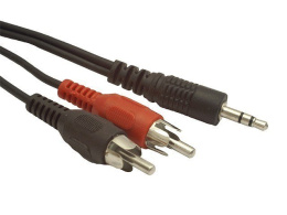 Cablexpert 2,5m, 3,5mm/2xRCA, M/M 2,5 ", czarny, czerwony, biały