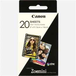 Canon 20 arkuszy ZP-2030 Papier fotograficzny, biały, 5 x 7,6 cm