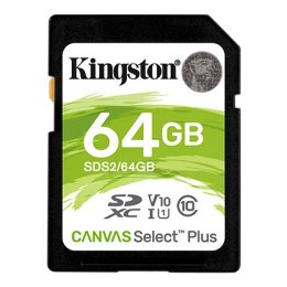 Kingston Canvas Select Plus UHS-I 64 GB, SDXC, pamięć flash klasy 10